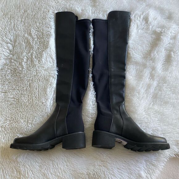 Stuart Weitzman Boots Over the Knee Alina City Leather Black Size EU 36 US 5.5 - Picture 5 of 12
